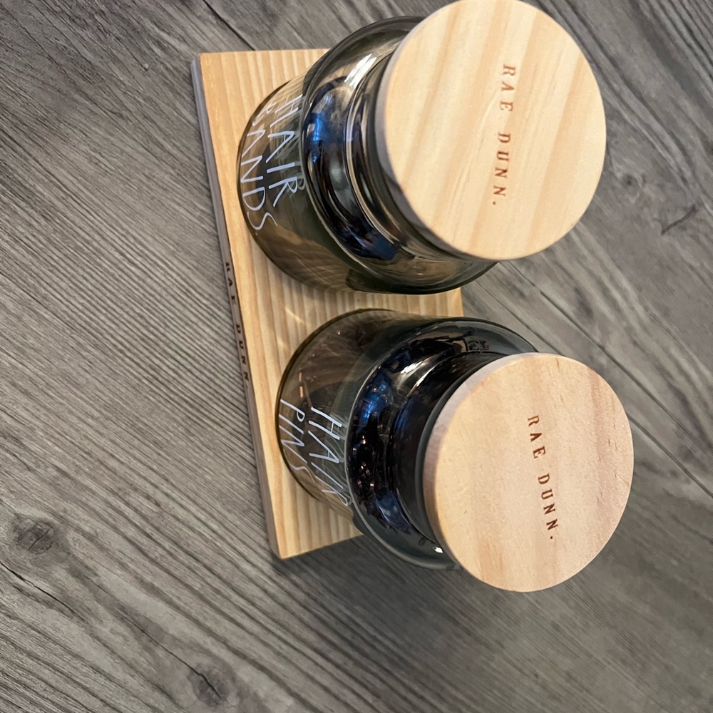 Rae Dunn Glass Jar with Bobby Pins